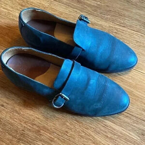 OluKai green leather women’s shoes - mule/loafer- size 7 - front buckle